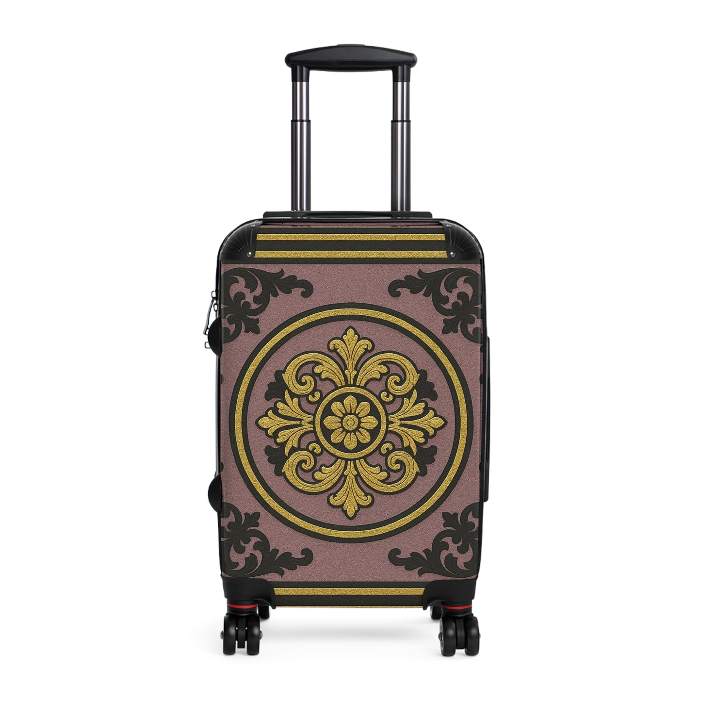 Elegant Gilded Mauve With Gold-Black Baroque Suitcase | Travel Luggage | Vintage Style Bag | Gift for Travelers | Stylish Carry-On | Unique Vacation Gear