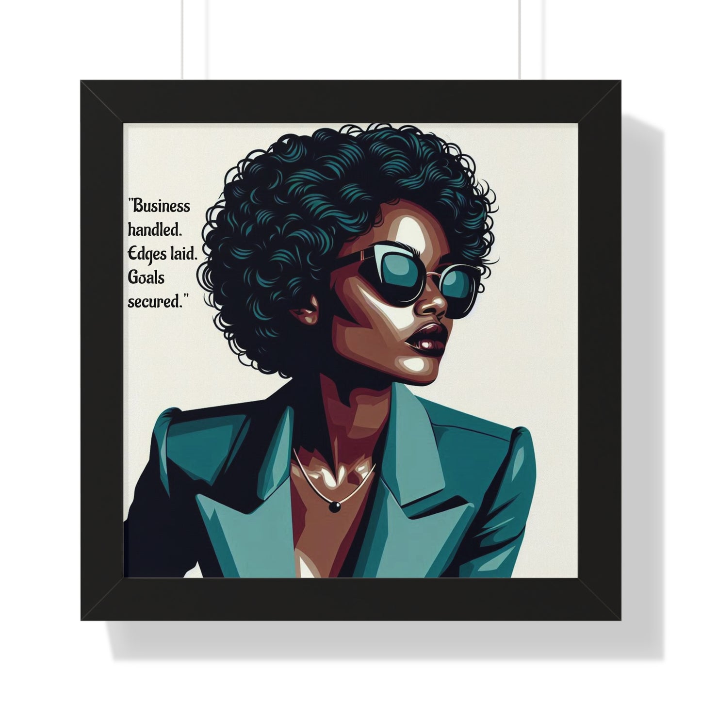 Stylish Framed Vertical Poster - Modern Art for Home Decor - "Business handled."