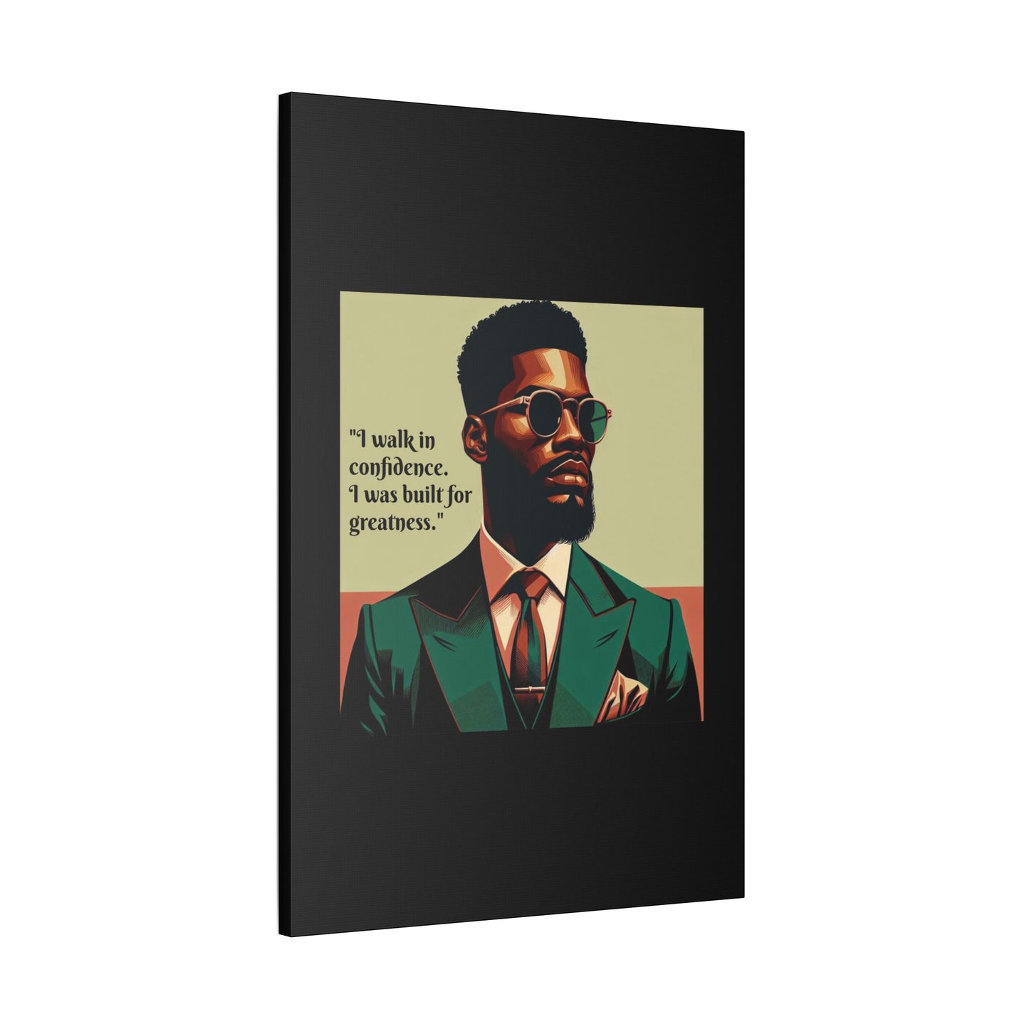 Afro Art Print Canvas, Wall Decor, Satin Stretched Canvas, African American Art, Office Decor, Home Decor - Built For Greatness
