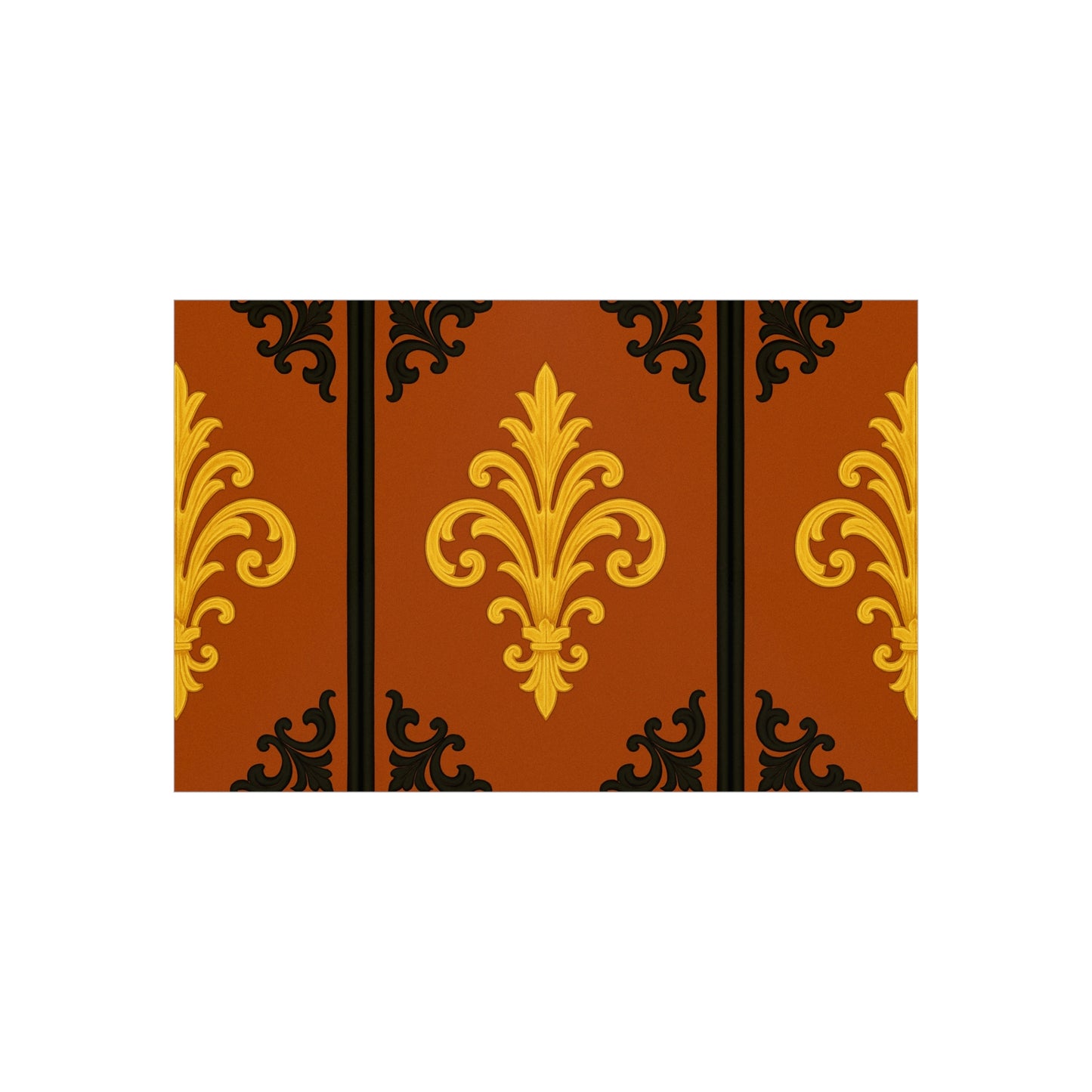 Dusk Terracotta Baroque Foam Board — Baroque Pattern Wall Art (Dusk Terracotta, Gold & Black)
