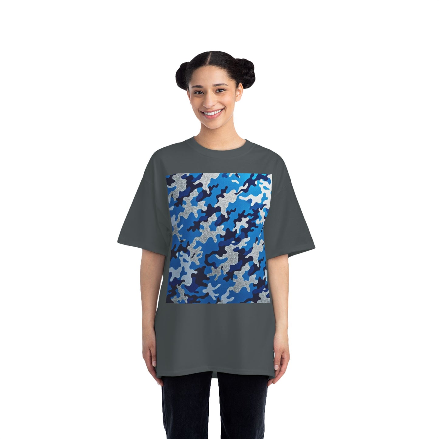 Stylish Camo Tee for Adventurers, Unisex Casual Wear, Summer Outing Shirt, Gift for Outdoorsy Friends, Trendy Graphic Tee - Blue Camo