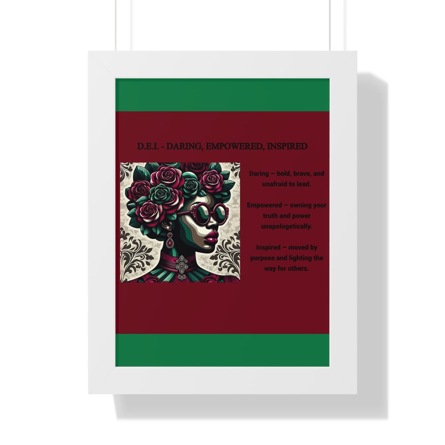 Empowered Women Framed Vertical Poster – Daring, Empowered, Inspired Wall Art for Home Decor