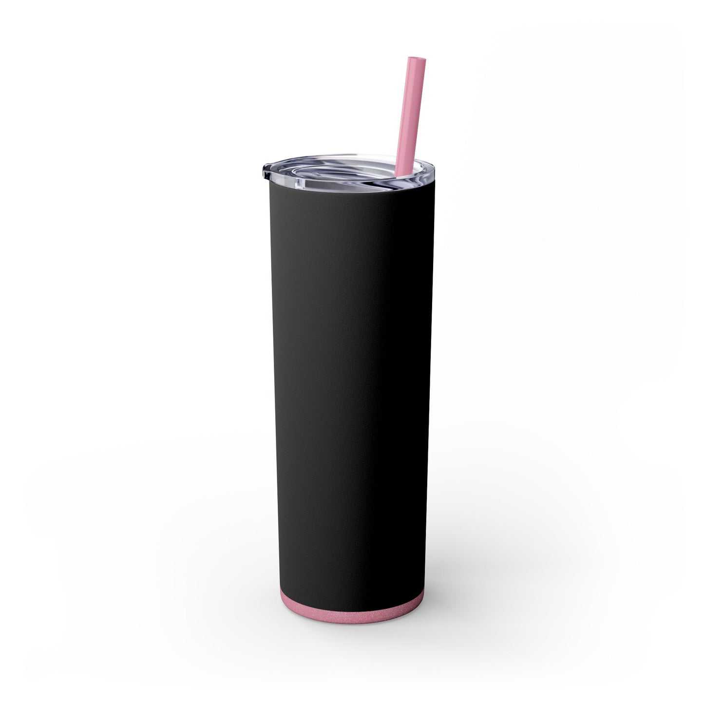 Stylish Black Skinny Tumbler with Straw, 20oz - Perfect for Coffee, Juice, and Smoothies, Ideal Gift for Any Occasion