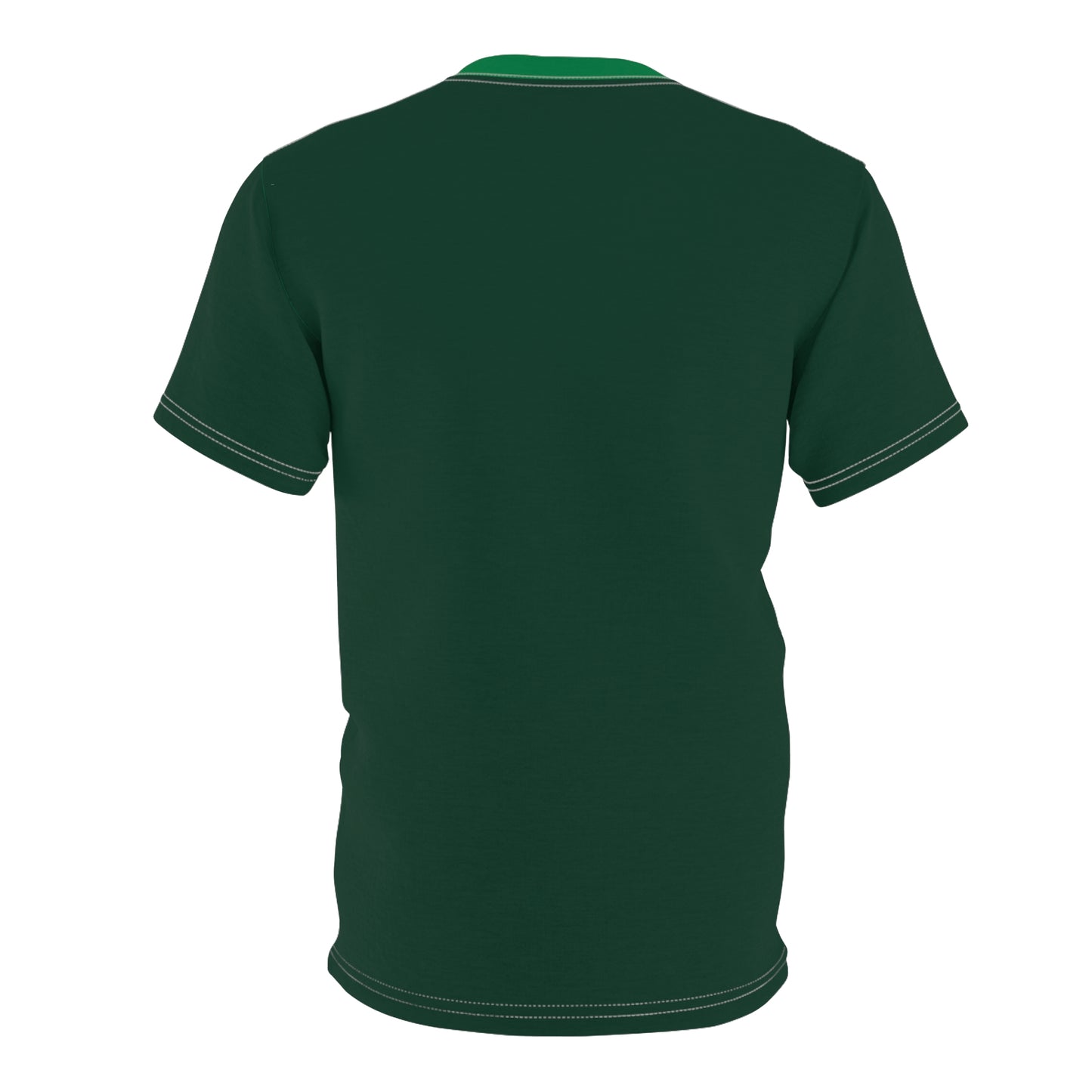 Stylish Midnight Green (Green Collar) Unisex Cut & Sew Tee, Comfortable Casual Wear for All Occasions, Perfect Gift for Birthdays