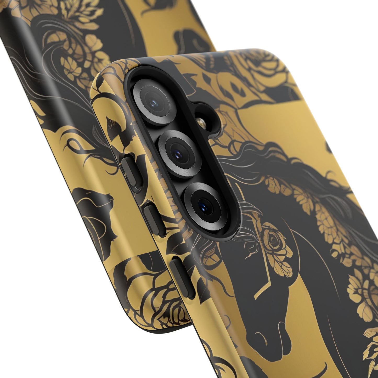 Phone Case - Elegant Horse & Roses Design