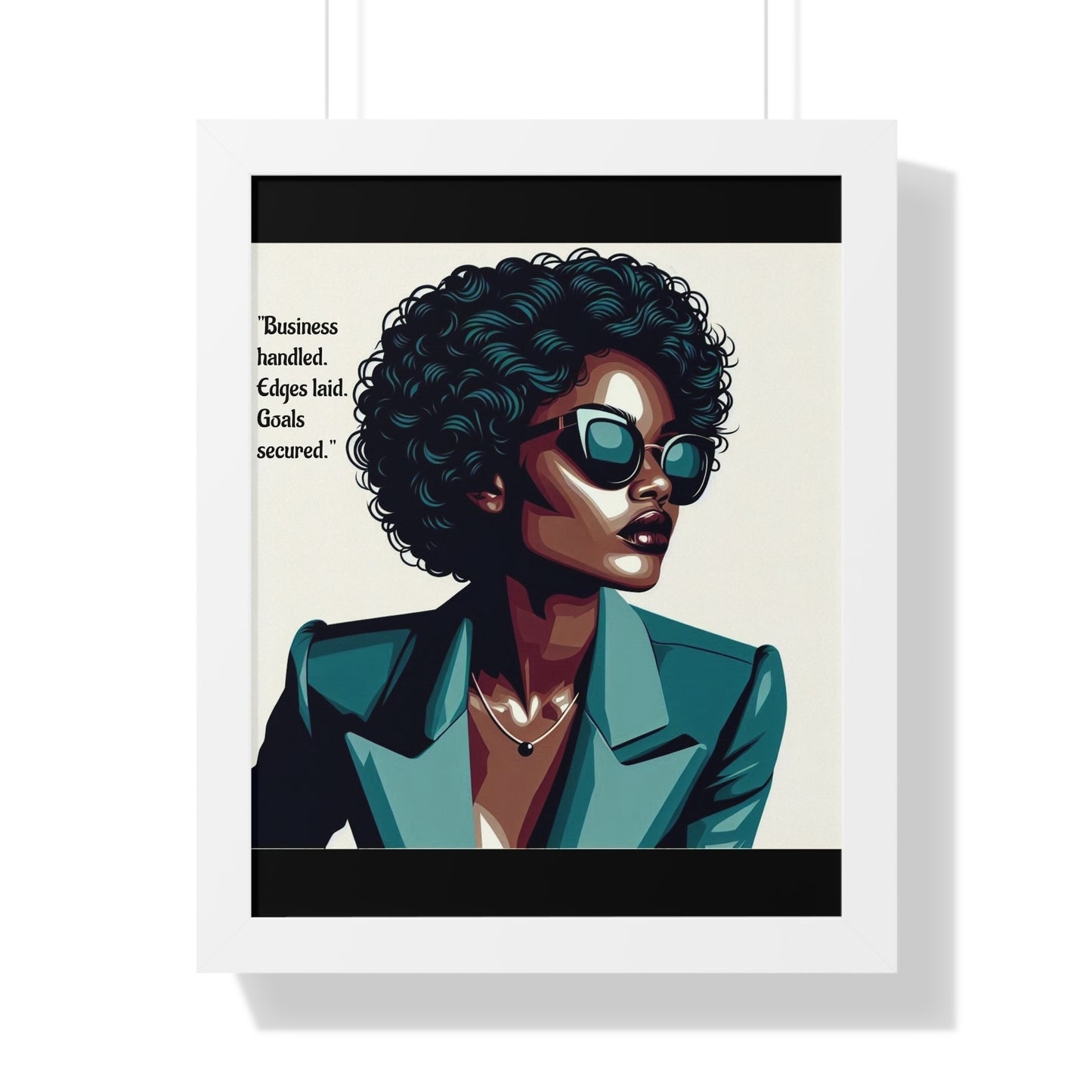 Stylish Framed Vertical Poster - Modern Art for Home Decor - "Business handled."
