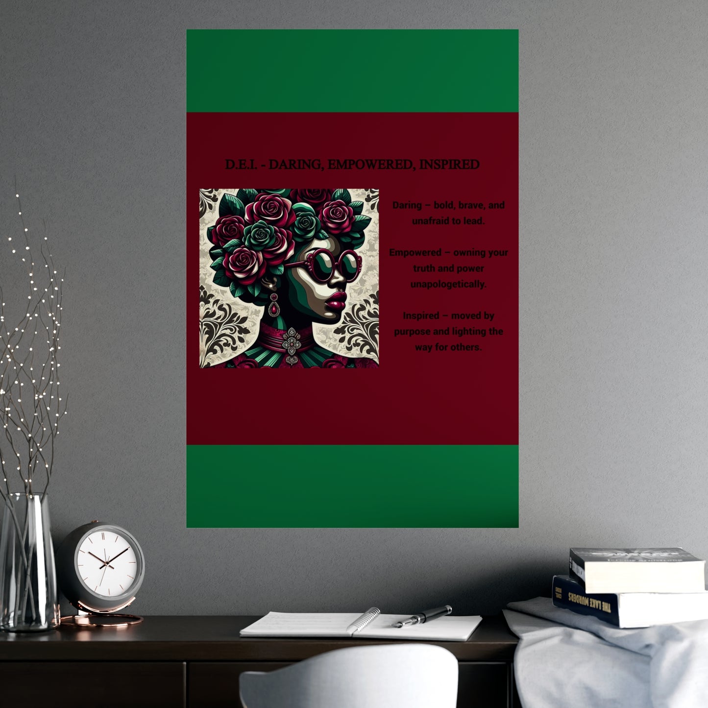 Empowered Woman Matte Poster - Inspirational Art for Home Decor - Daring, Empowered, Inspired