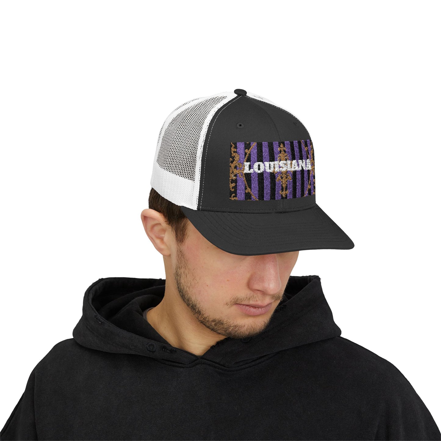 Louisiana Pride Snapback Trucker Cap | Festival Hat, Outdoor Accessory, Summer Style, Unique Gift for Travelers, Sports Enthusiasts