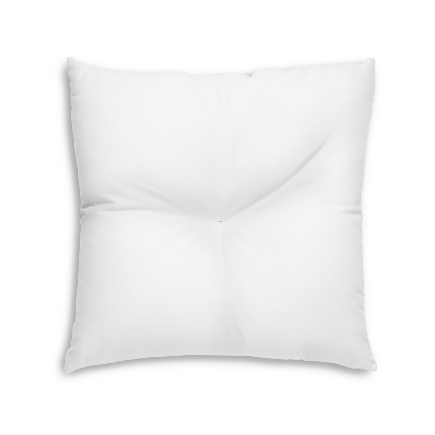 Navy Stripes & Baroque Tufted Floor Pillow — Luxurious Navy & Silver Decorative Cushion