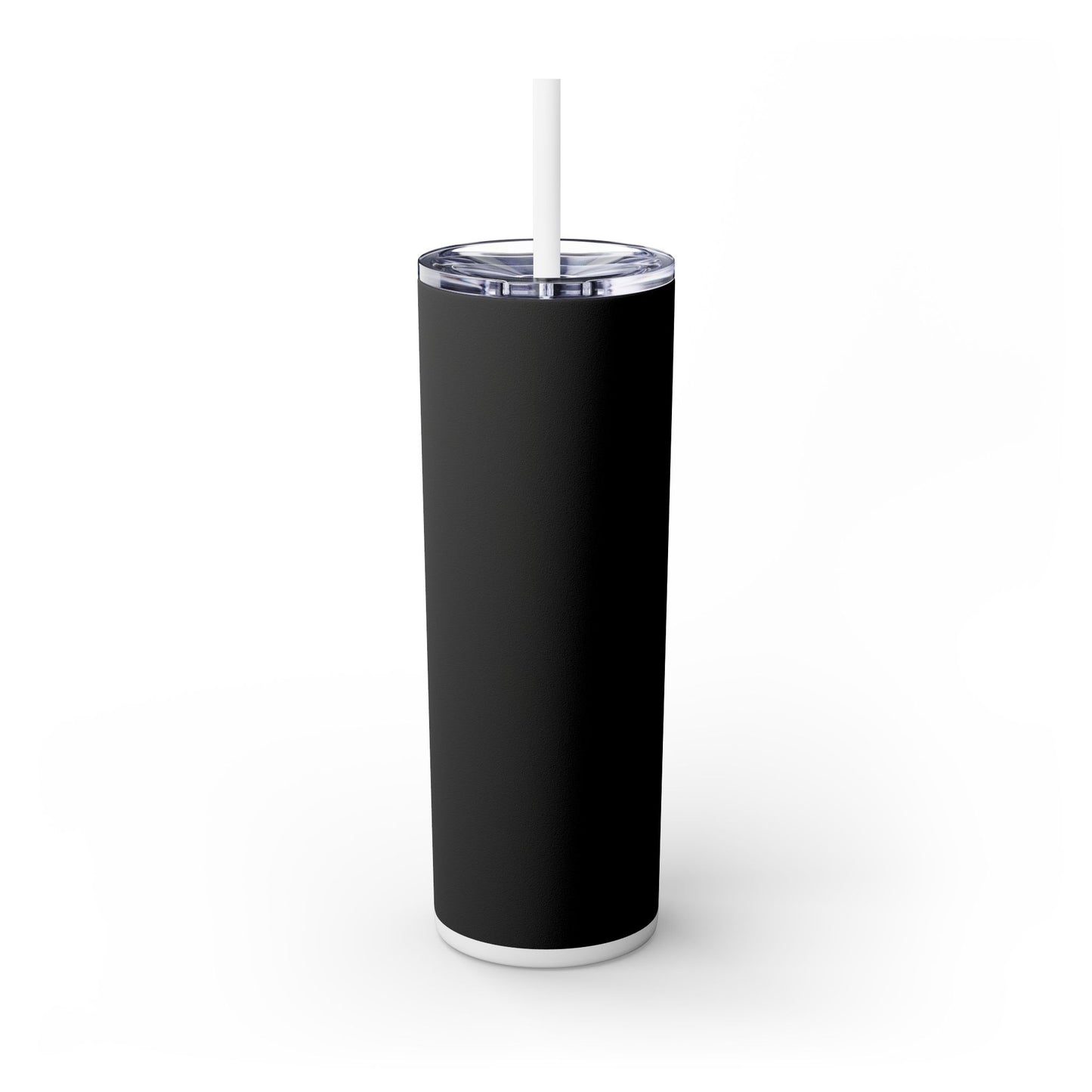 Stylish Black Skinny Tumbler with Straw, 20oz - Perfect for Coffee, Juice, and Smoothies, Ideal Gift for Any Occasion
