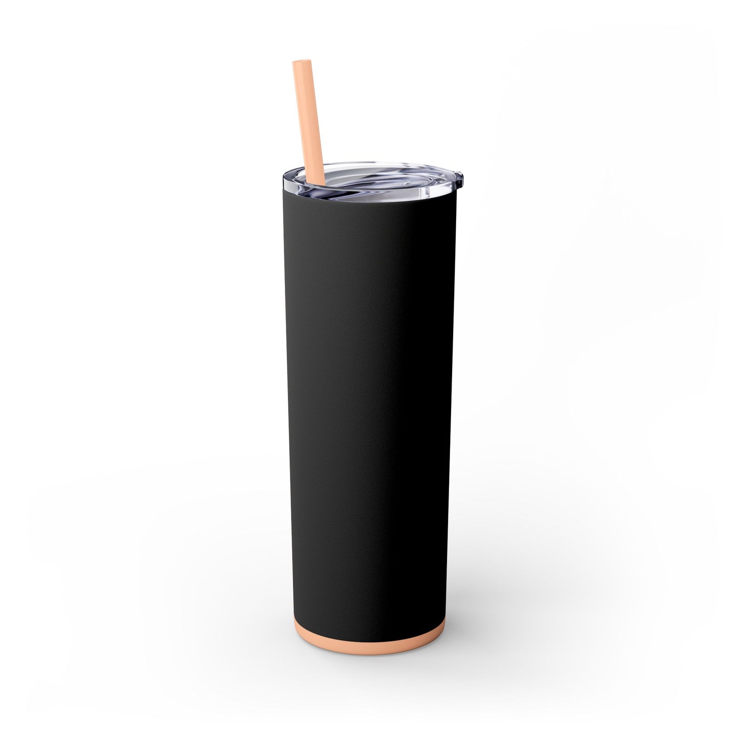 Stylish Black Skinny Tumbler with Straw, 20oz - Perfect for Coffee, Juice, and Smoothies, Ideal Gift for Any Occasion