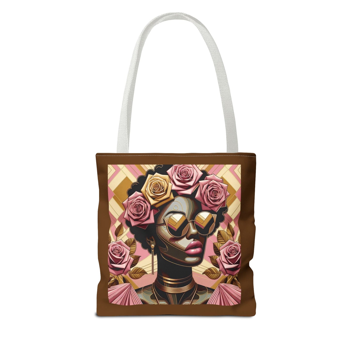 Chic Floral Tote Bag - Fashionable Everyday Accessory, Gift for Her, Boho Style, Shopping Bag, Eco-Friendly Carryall - Pink Roses Lady