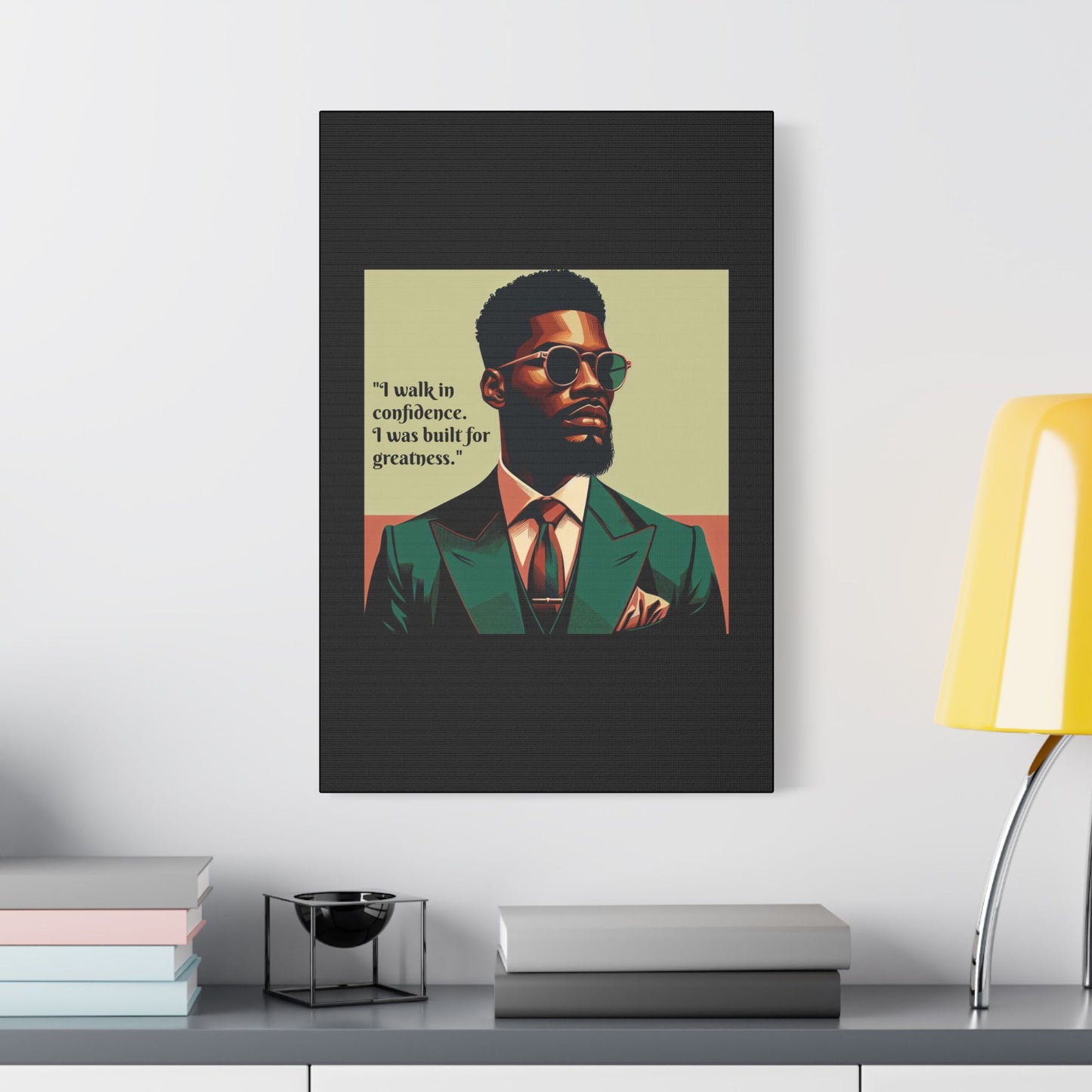 Afro Art Print Canvas, Wall Decor, Satin Stretched Canvas, African American Art, Office Decor, Home Decor - Built For Greatness