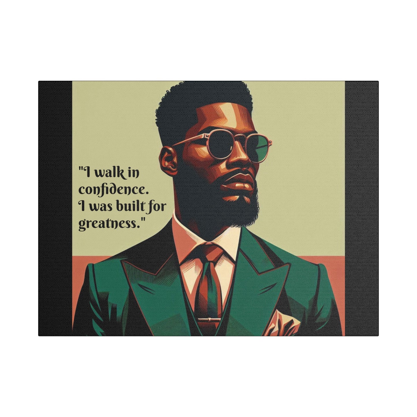Afro Art Print Canvas, Wall Decor, Satin Stretched Canvas, African American Art, Office Decor, Home Decor - Built For Greatness