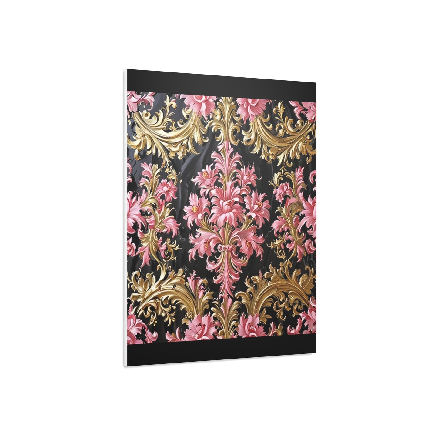 Elegant Floral Foam Board | Decorative Wall Art, Home Decor, Wedding Decor, Party Backdrop - Black & Pink Oil Painting Style Rococo