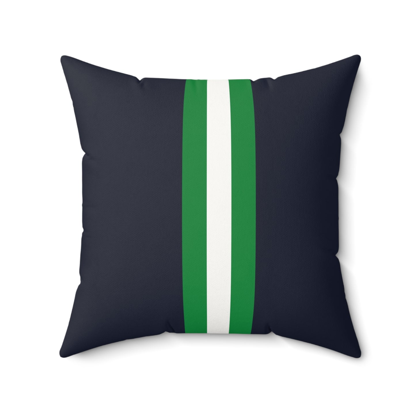 Lunar Midnight & Green-White Striped Modern Faux Suede Square Pillow, Decorative Cushion, Home Decor, Couch Pillow, Gift for Homeowners