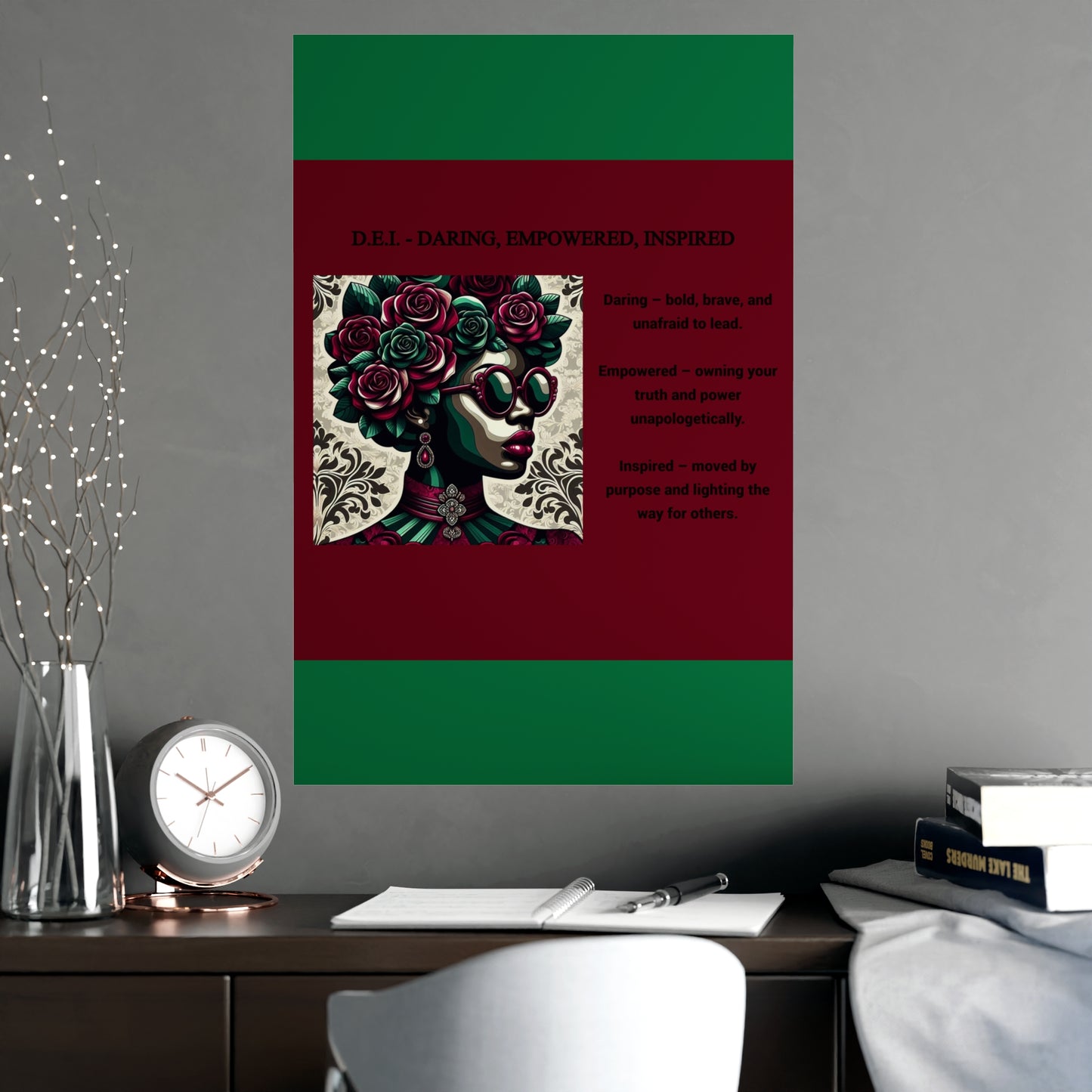 Empowered Woman Matte Poster - Inspirational Art for Home Decor - Daring, Empowered, Inspired