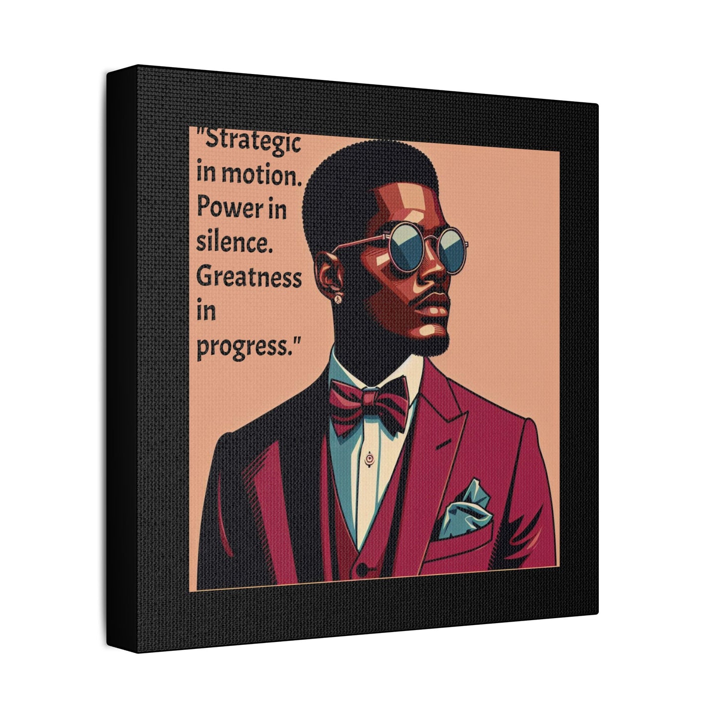 Afro Art Print Canvas, Wall Decor, Satin Stretched Canvas, African American Art, Office Decor, Home Decor - "Strategic In Motion...."