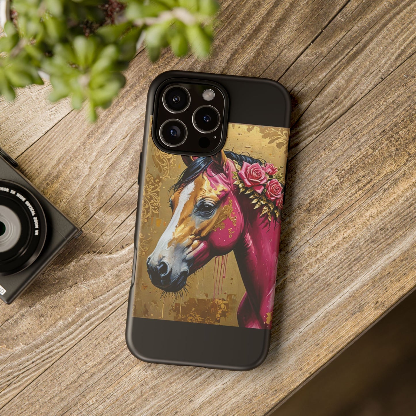 Phone Case - Elegant Horse Damask Design