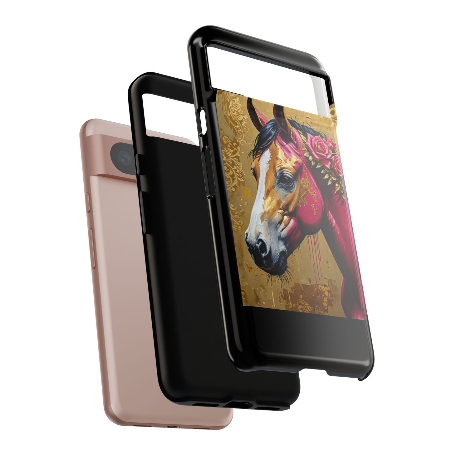 Phone Case - Elegant Horse Damask Design