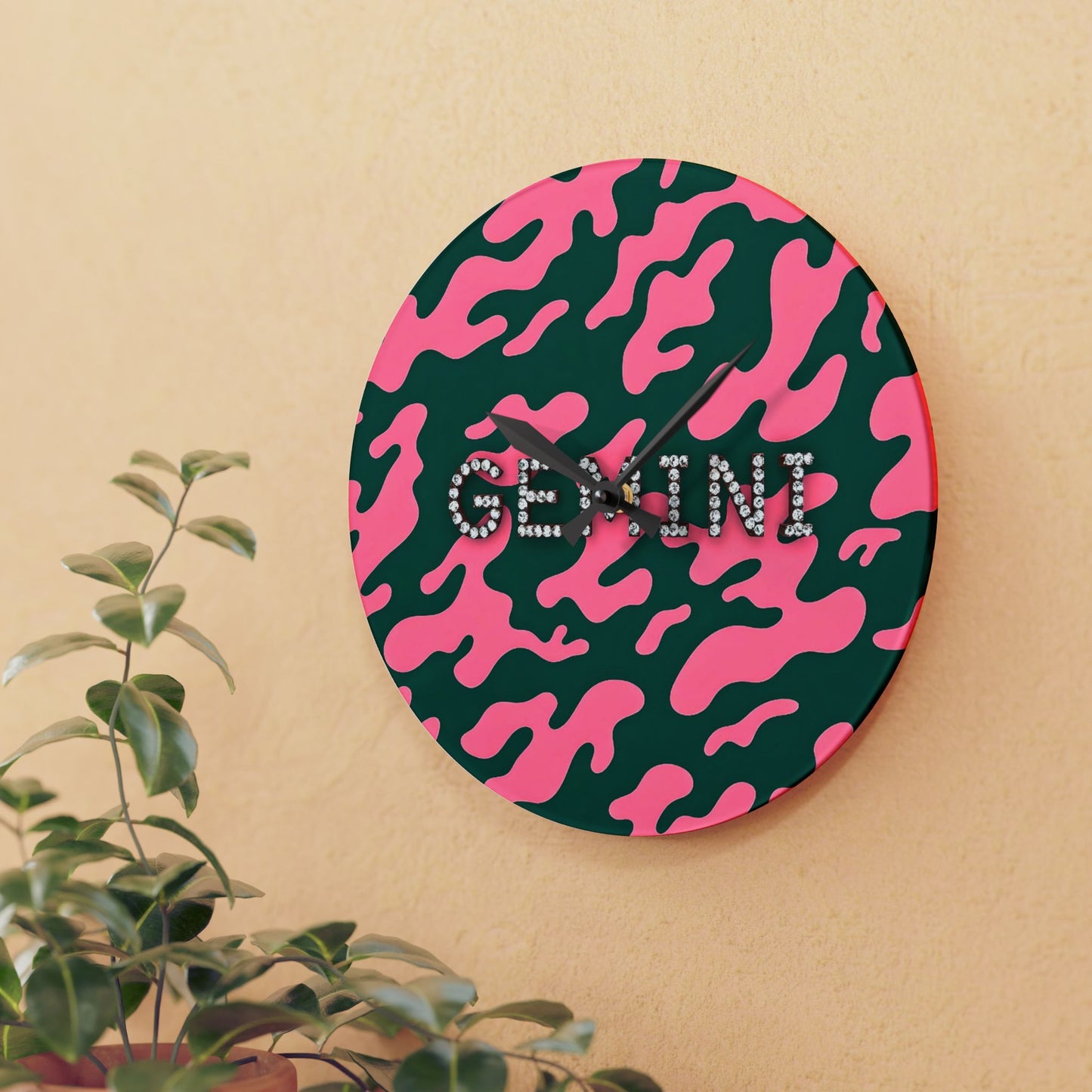 Gemini Acrylic Wall Clock - Stylish Home Decor for Zodiac Lovers