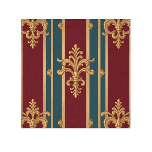 Luxurious Decorative Face Towel, Elegant Gifts, Bathroom Decor, Spa Accessories, Hostess Gifts - Burgundy Striped Gold Baroque
