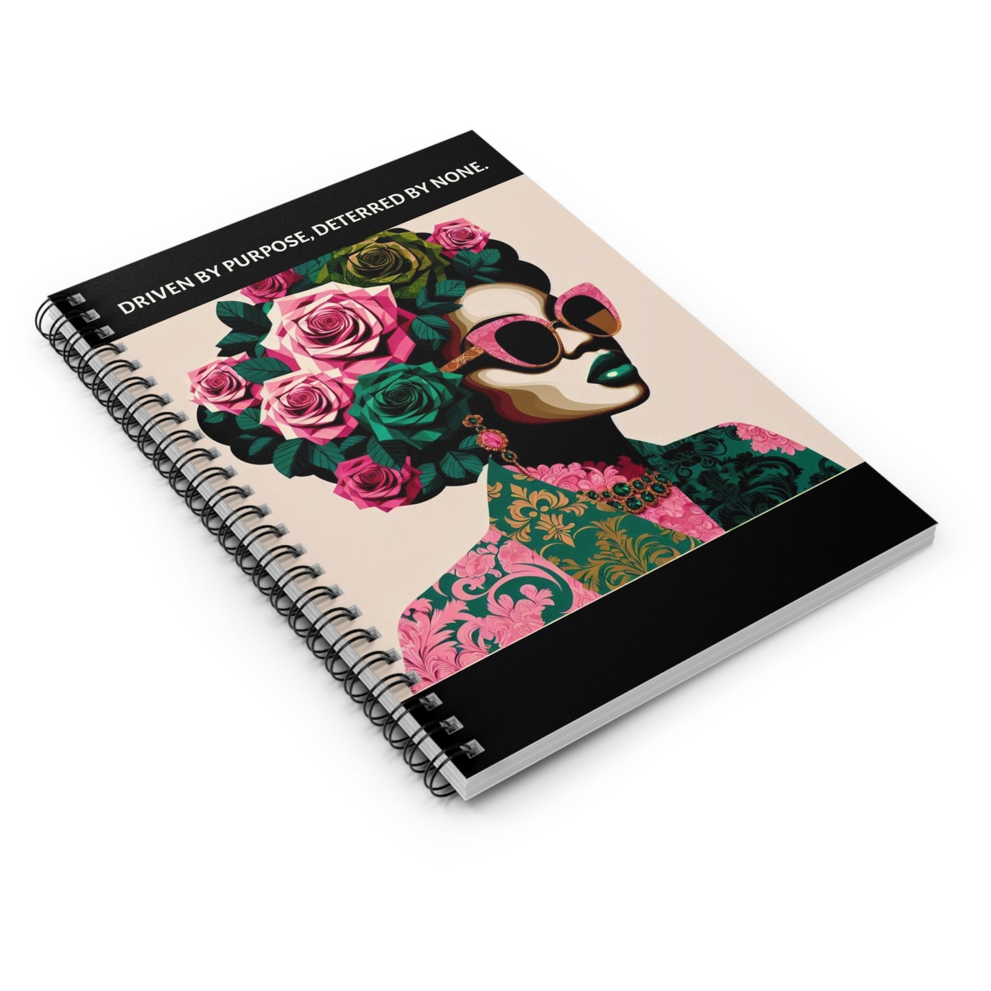 Empowered Artist Spiral Notebook - "DRIVEN BY PURPOSE, DETERRED BY NONE."