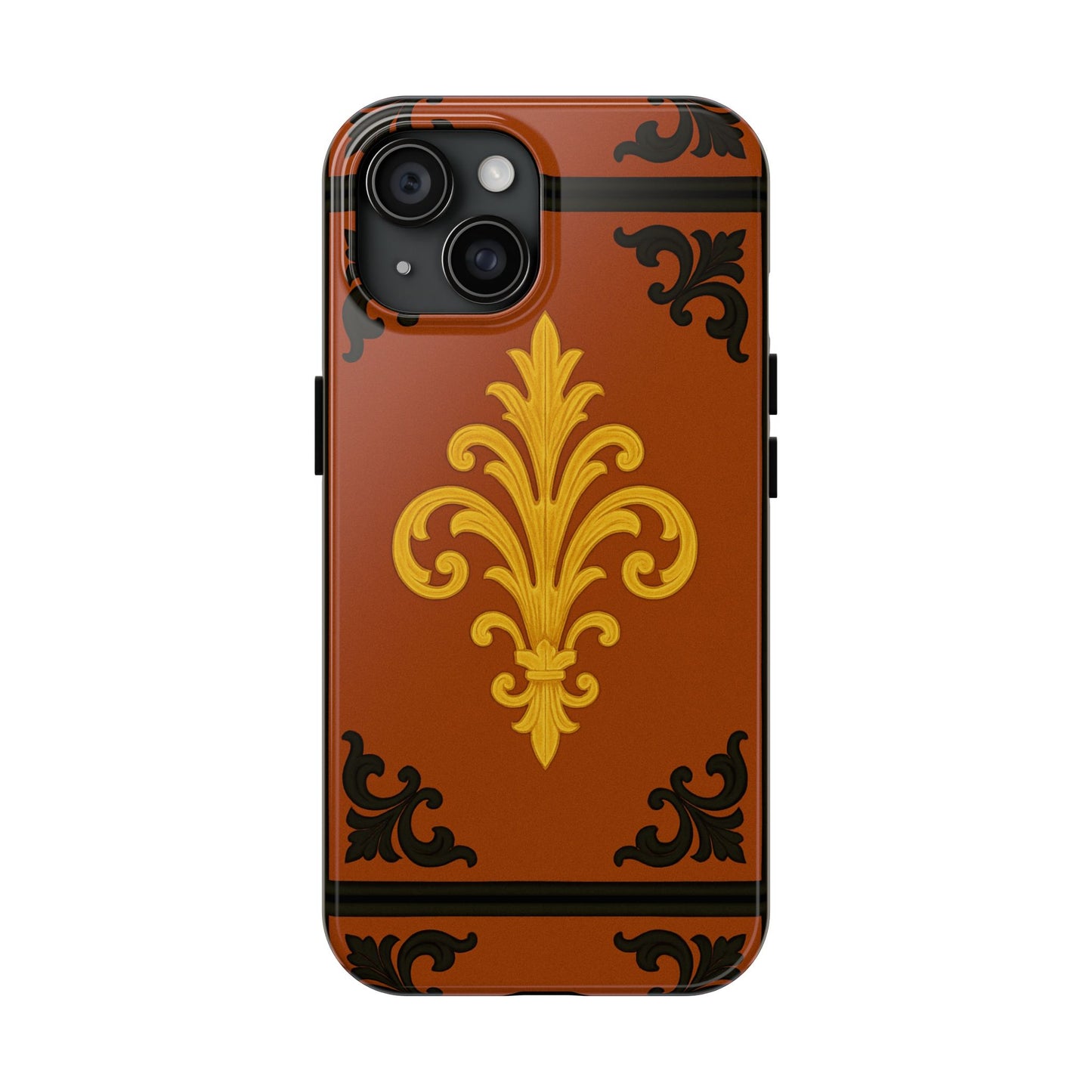 Dusk Terracotta Baroque Tough Phone Case — Vintage Baroque Design, Protective iPhone Cover