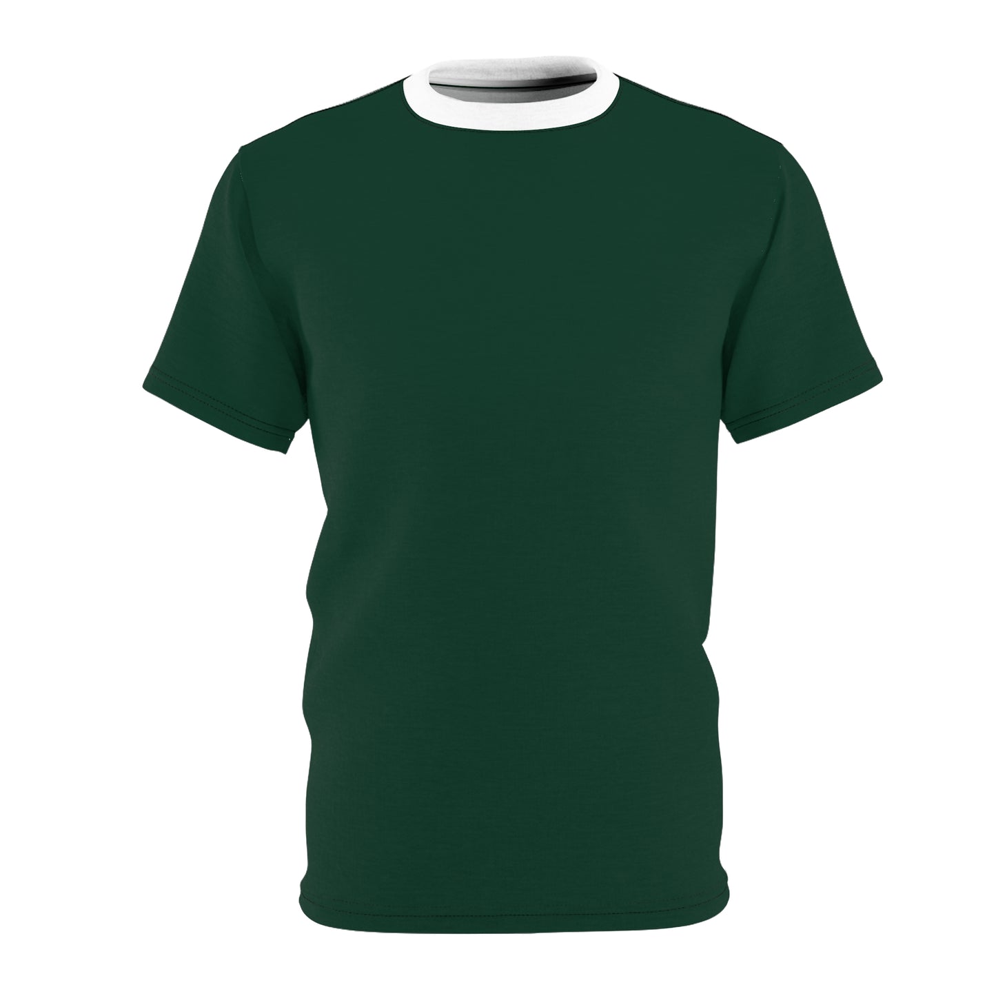 Unisex Midnight Green (White Collar) Cut & Sew Tee - Unique AOP Design for Everyday Styling, Perfect Gift for Friends & Family, Casual Wear