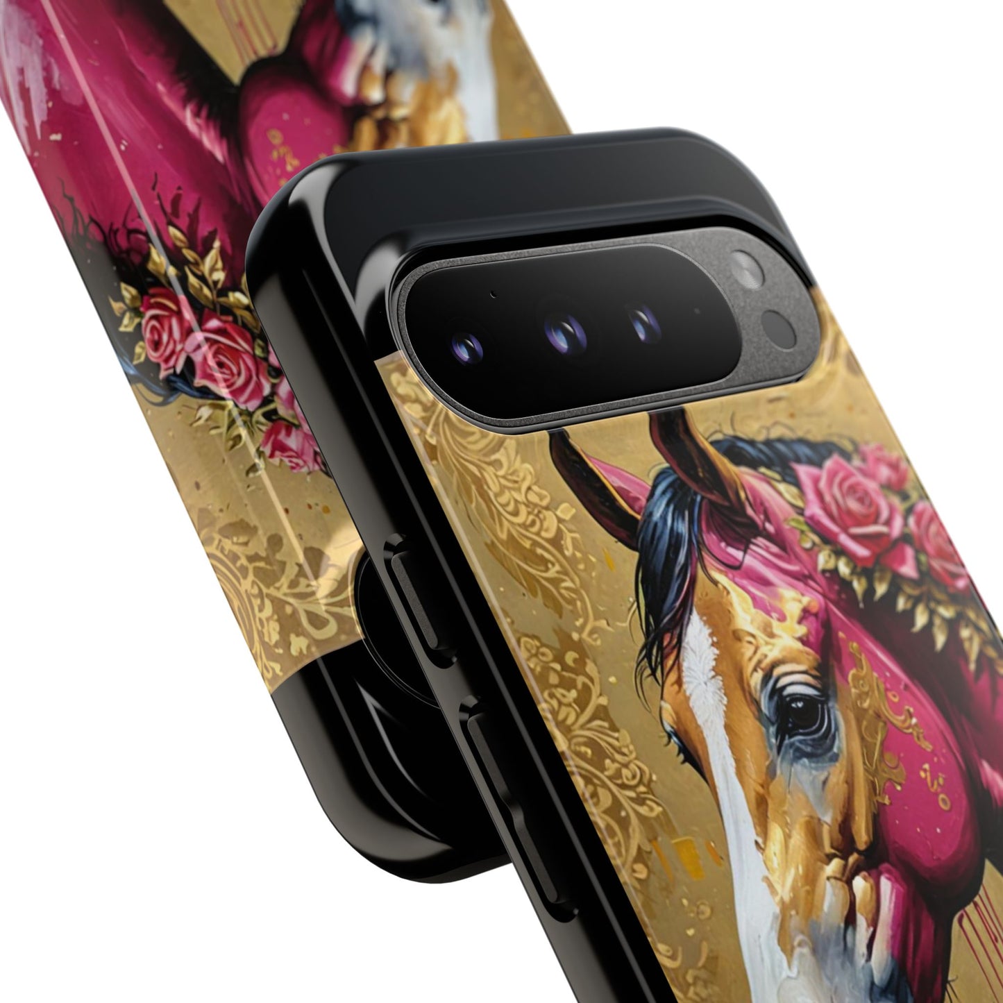 Phone Case - Elegant Horse Damask Design