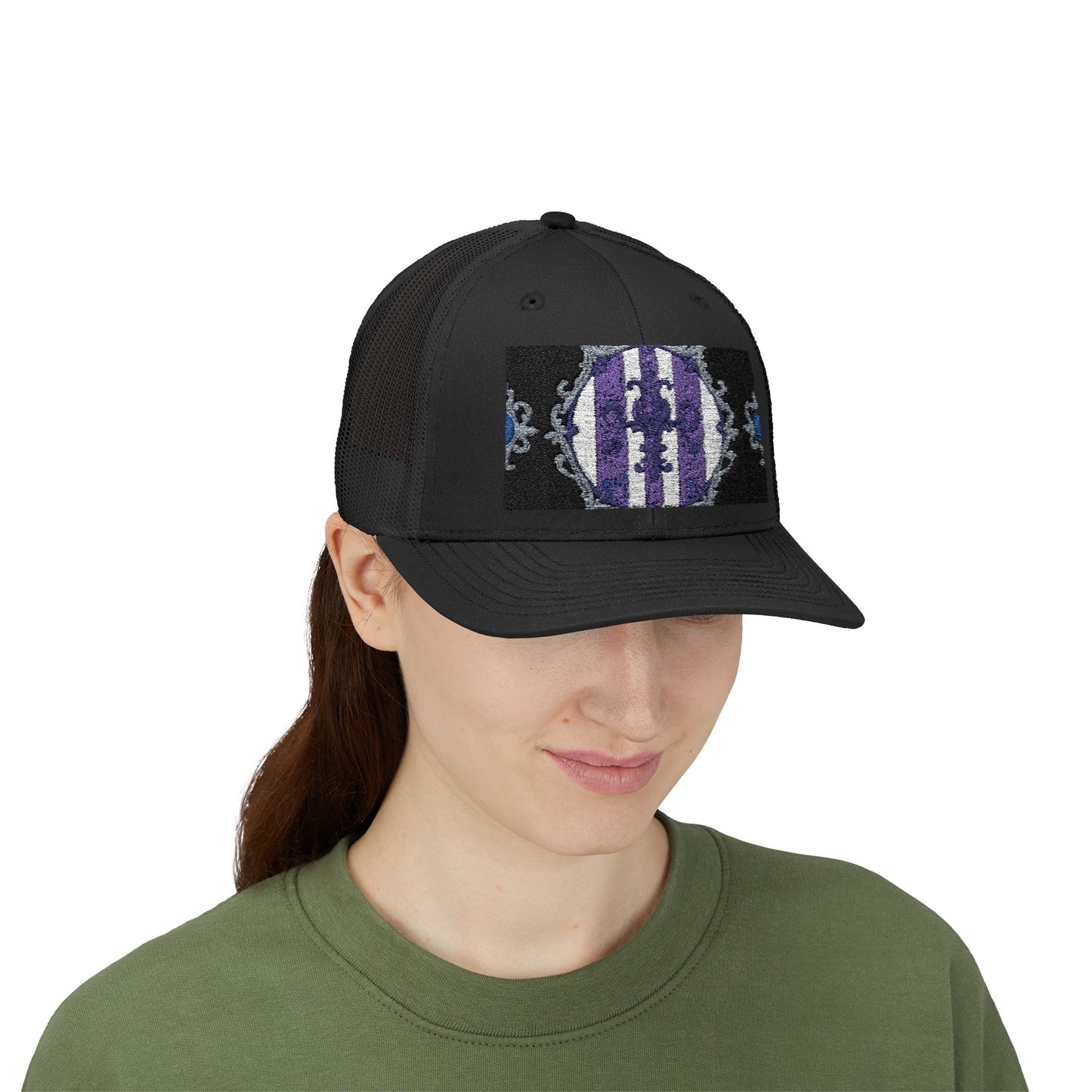 Stylish Baroque Design Snapback Trucker Cap with Artistic Design, Unisex Cap, Trendy Hat for Outdoor Activities, Casual Wear, Gift Idea