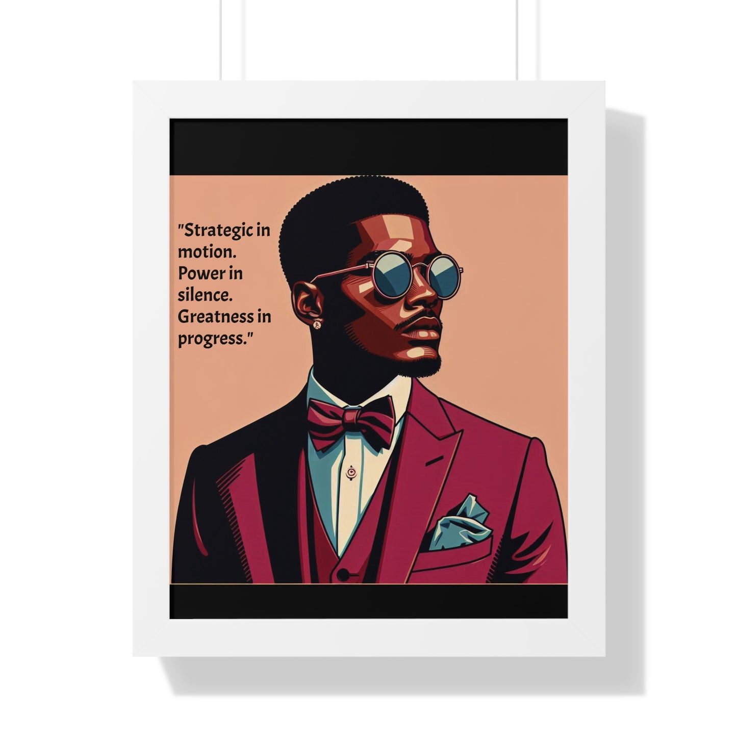 Stylish Framed Vertical Poster - Modern Art for Home Decor - "Strategic in Motion....."