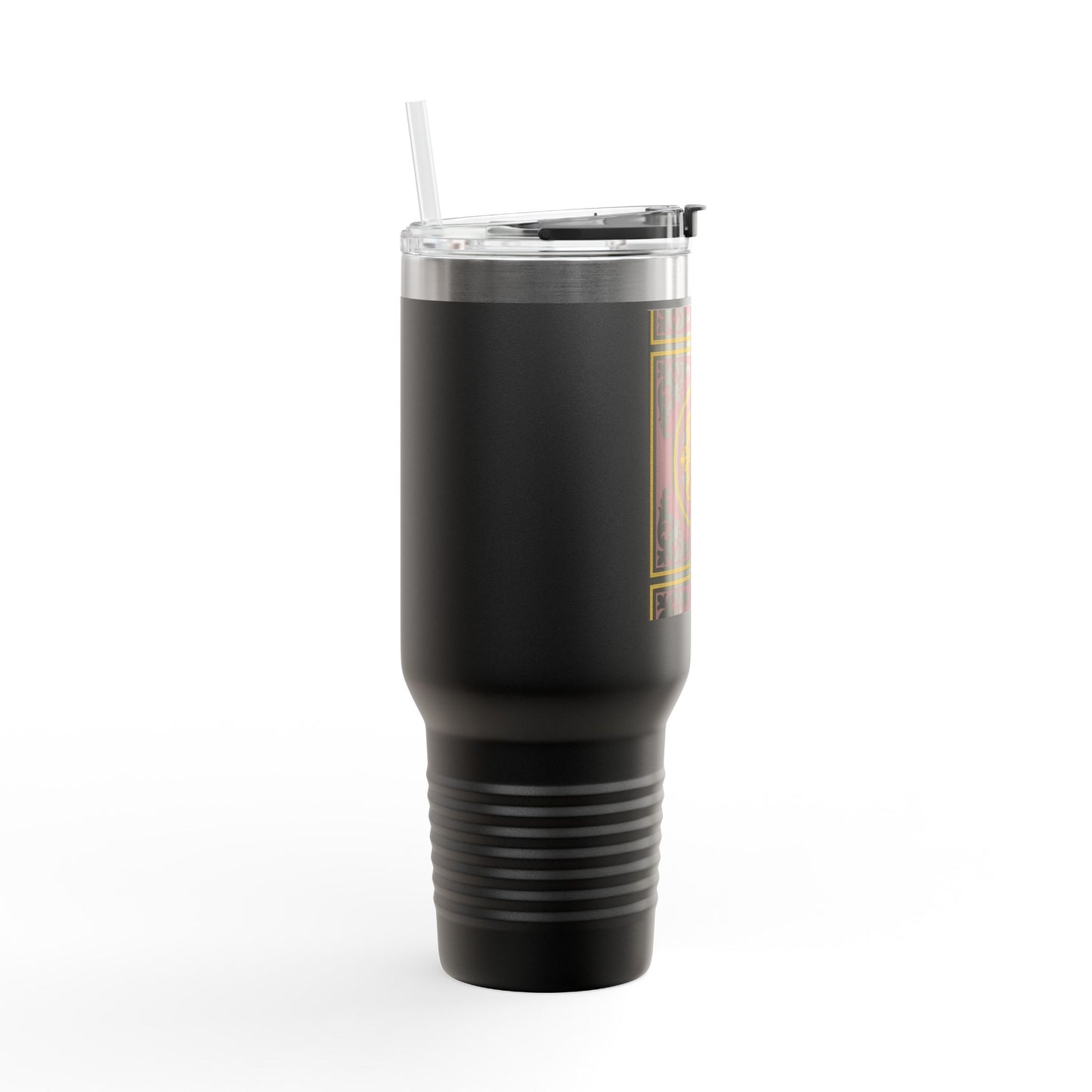 Gilded Mauve With Gold-Black Baroque Stylish Insulated Travel Mug | 40oz Coffee Cup for On-the-Go | Perfect Gift for Coffee Lovers, Road Trips