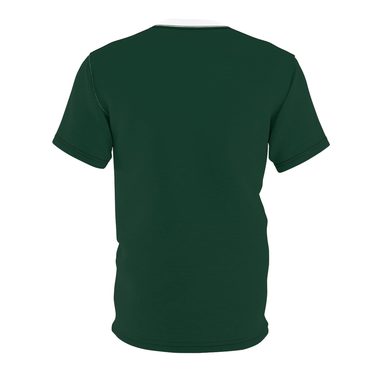 Unisex Midnight Green (White Collar) Cut & Sew Tee - Unique AOP Design for Everyday Styling, Perfect Gift for Friends & Family, Casual Wear