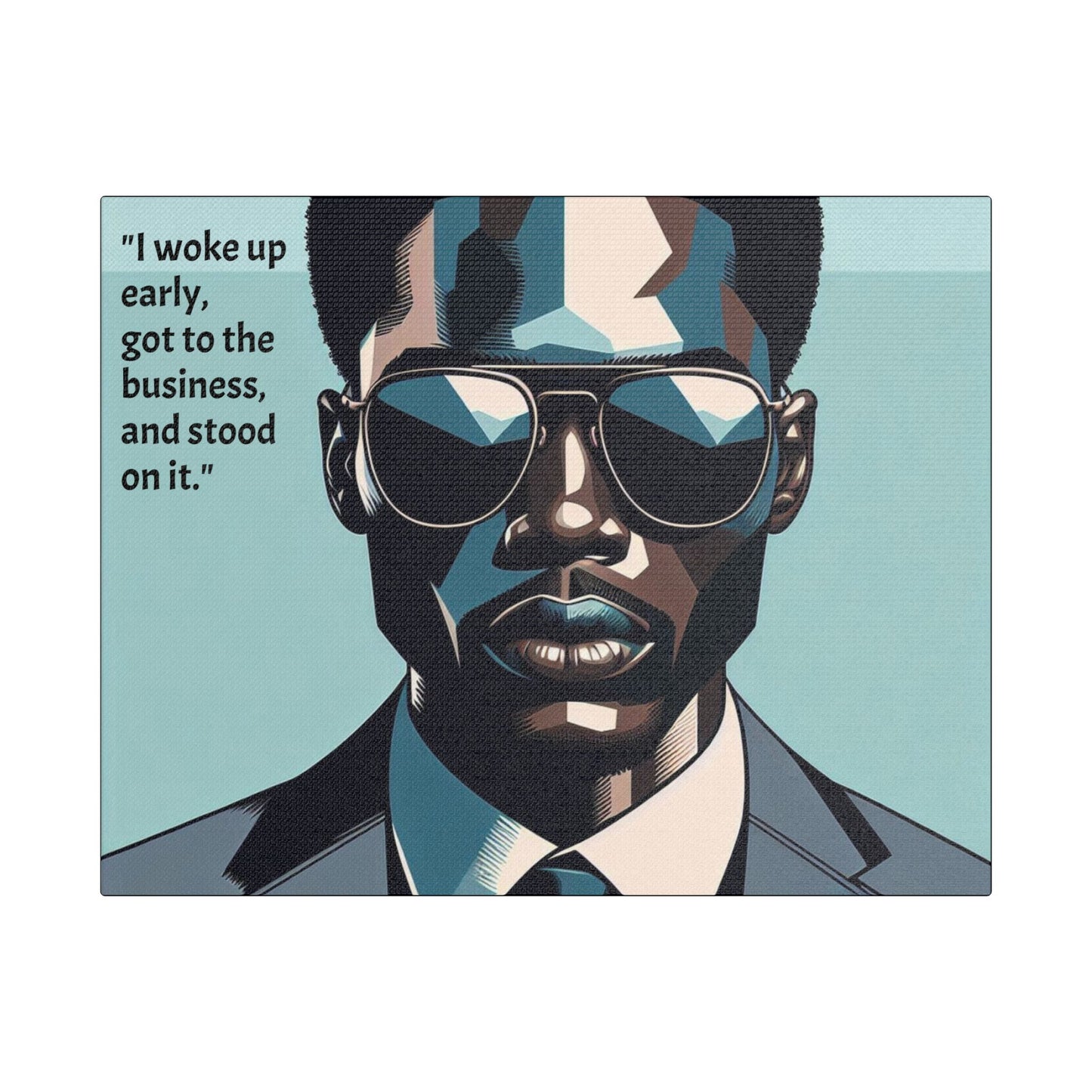 Afro Art Print Canvas, Wall Decor, Satin Stretched Canvas, African American Art, Office Decor, Home Decor - "I woke up early"