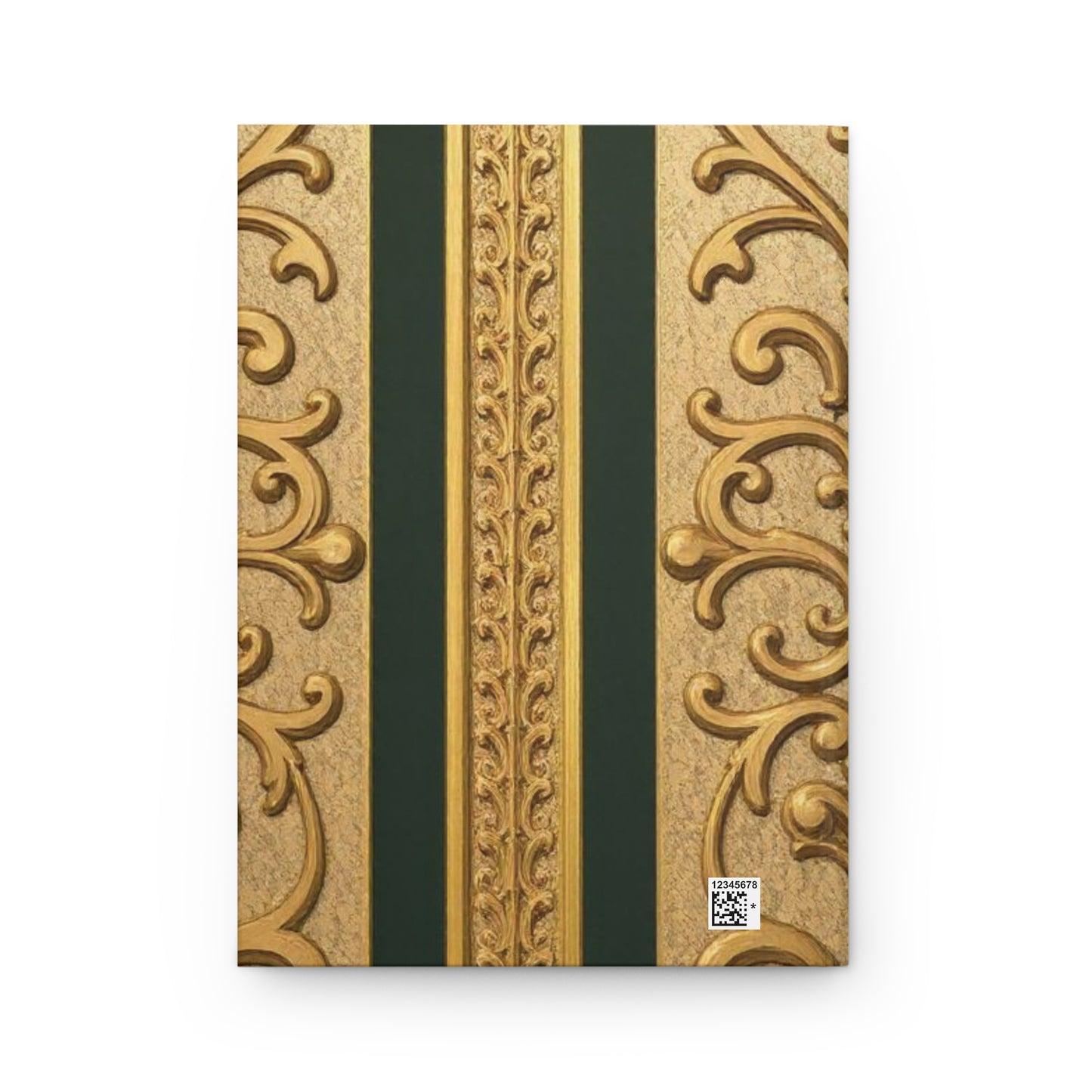 Elegant Teal Striped Gold Baroque Hardcover Journal, Vintage Notebook, Luxe Gift for Writers, Poets, Artists, Perfect for Special Occasions