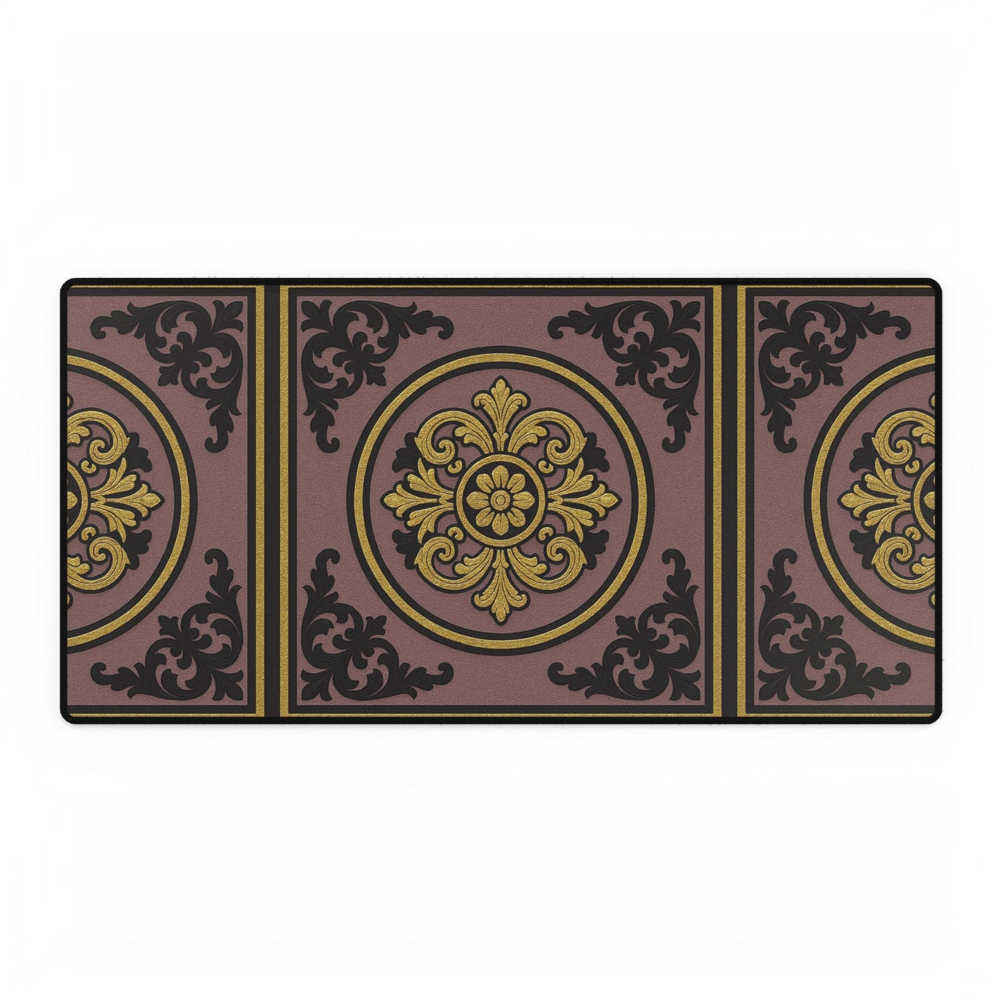 Elegant Gilded Mauve With Gold-Black Baroque Desk Mats for Stylish Workspaces, Office Decor, Personalized Gifts, Holiday Presents, Home Office