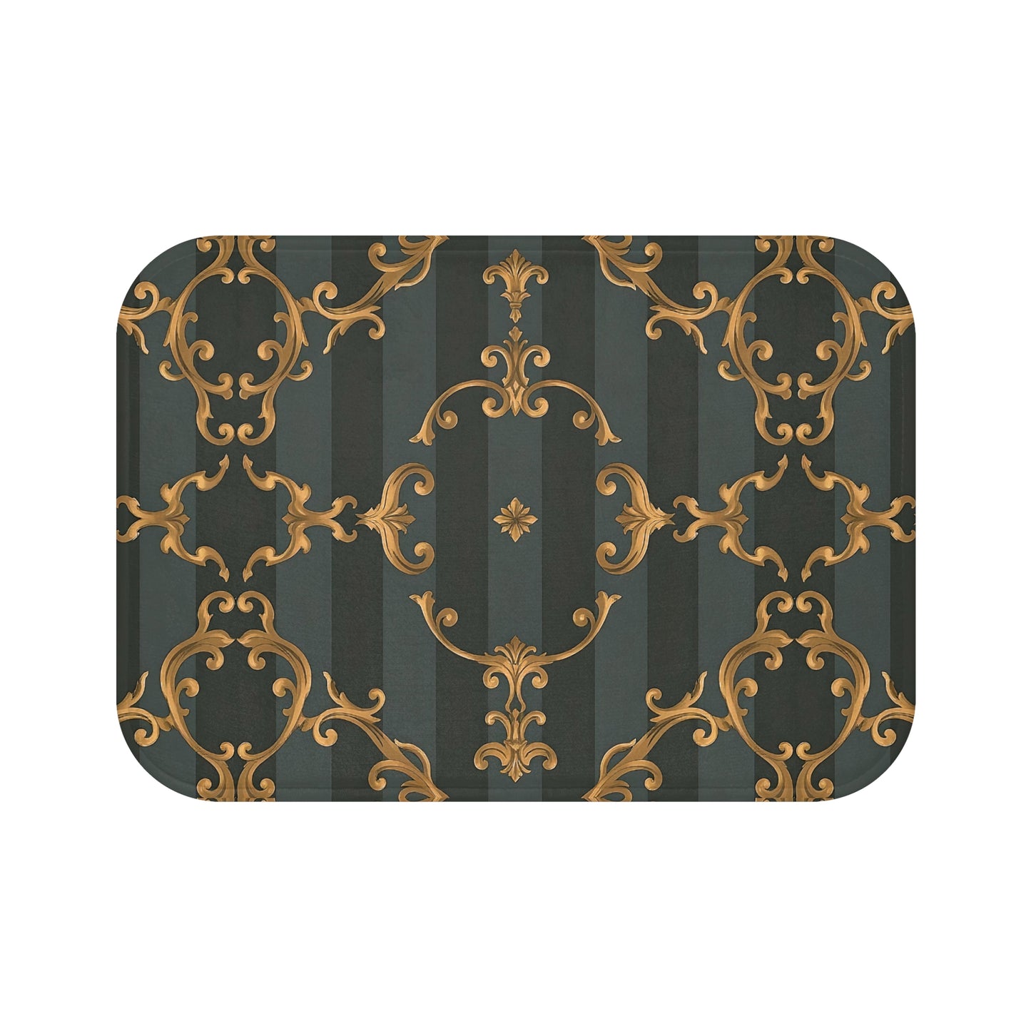 Elegant Gold Pattern Bath Mat - Luxurious Comfort for Your Bathroom