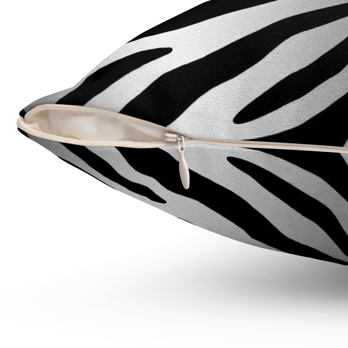 Chic Zebra Stripe Square Pillow - Stylish Home Décor - Silver