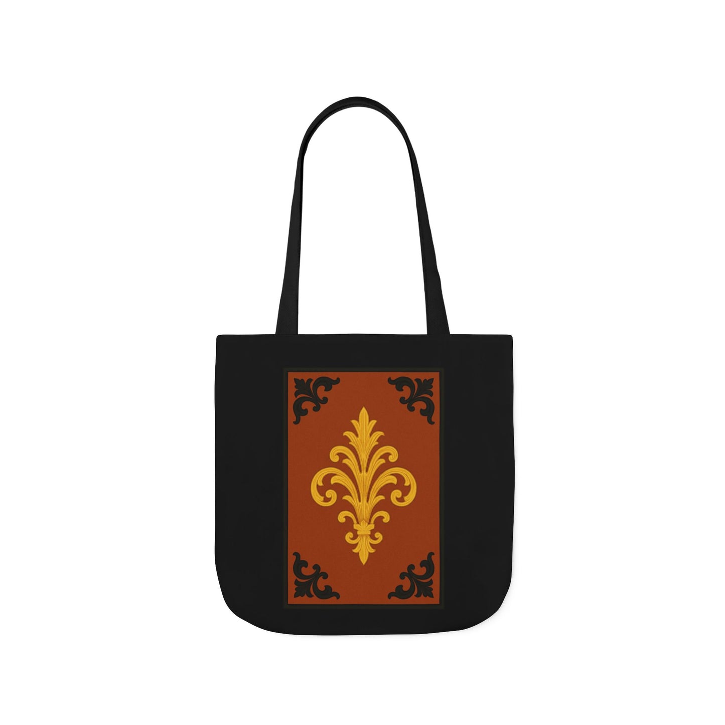 Dusk Terracotta Baroque Canvas Tote — Vintage Baroque Pattern