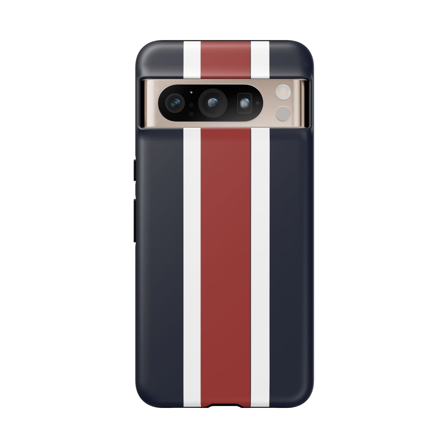 Lunar Midnight & Red-White Striped Stylish Phone Case - Tough Cases, Custom iPhone Cover, Sleek Phone Accessories, Gifts for Him/Her
