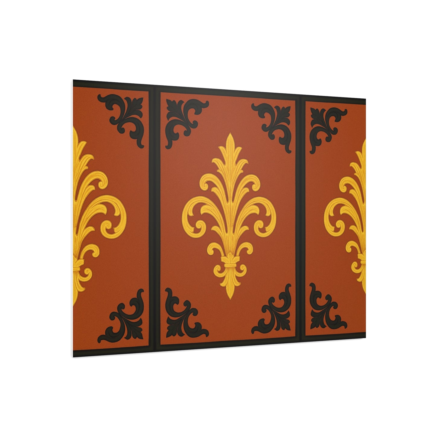 Dusk Terracotta Baroque Foam Board — Baroque Pattern Wall Art (Dusk Terracotta, Gold & Black)