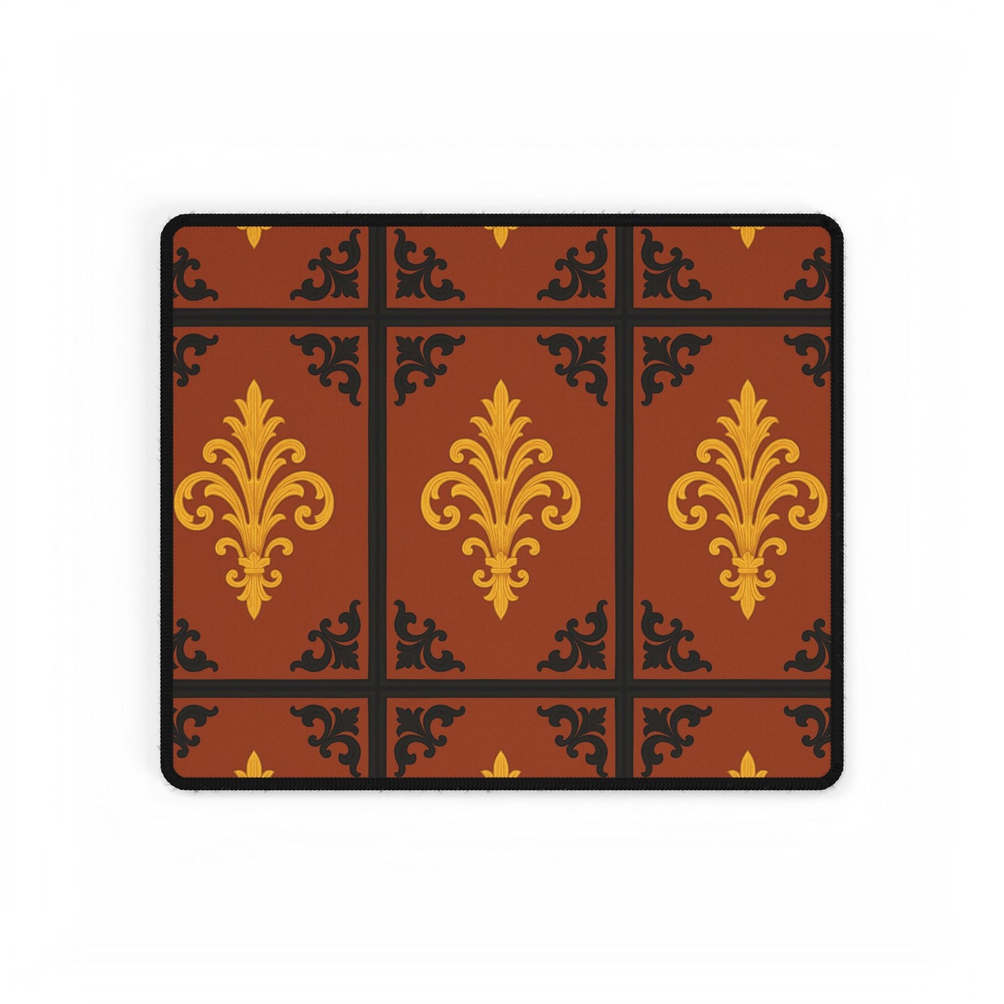 Dusk Terracotta Baroque Victorian Desk Mat — Ornate Gaming/Office Desk Pad