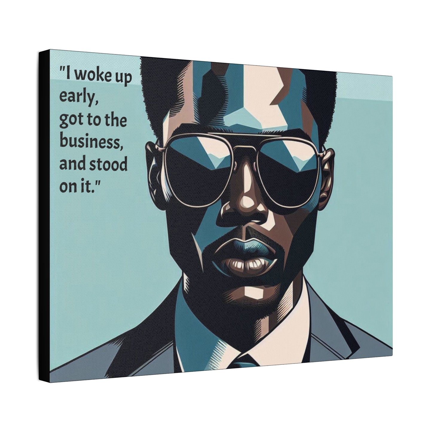 Afro Art Print Canvas, Wall Decor, Satin Stretched Canvas, African American Art, Office Decor, Home Decor - "I woke up early"