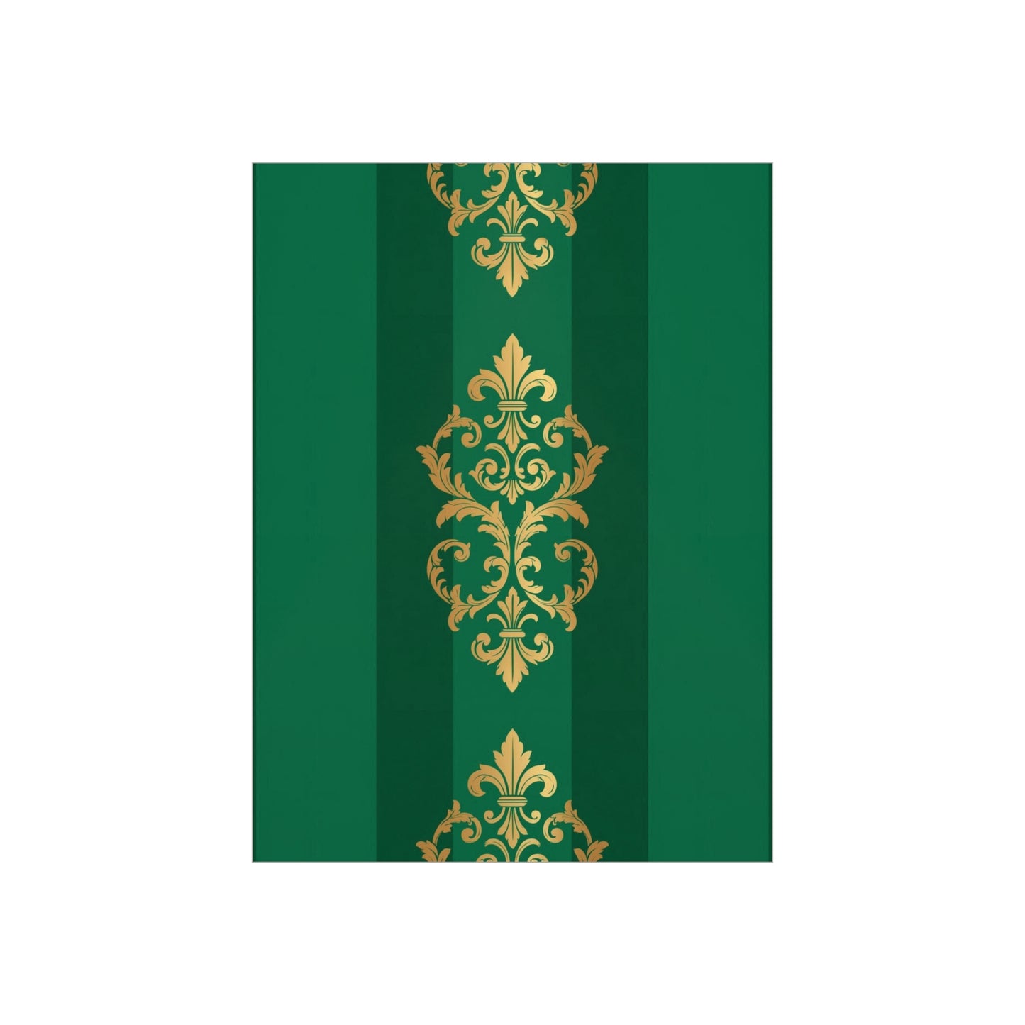 Gold Baroque Green Striped Foam Board Wall Art — Elegant Decorative Plaque
