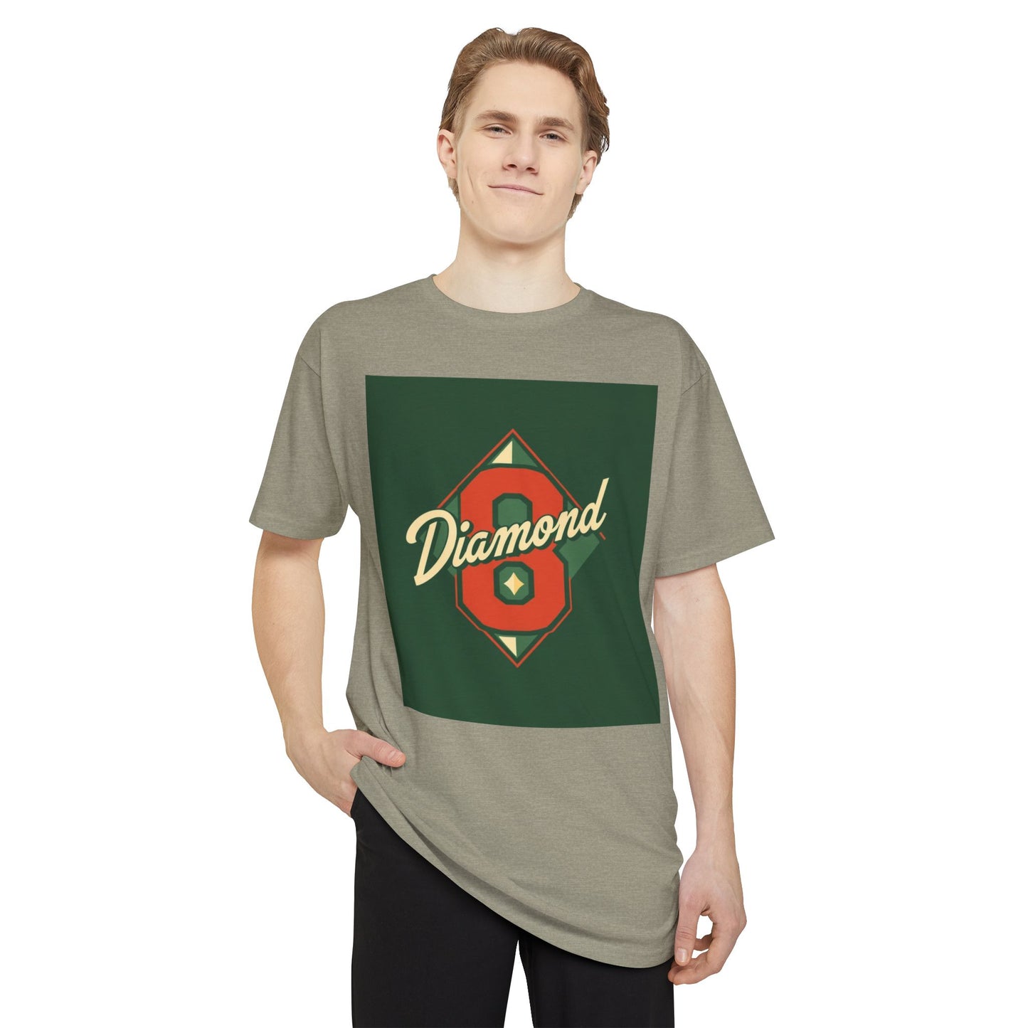 Urban Vibe Long Body Tee, Trendy Graphic T-Shirt, Unisex Streetwear Top, Casual Everyday Wear, Perfect for Gifts - Diamond 8