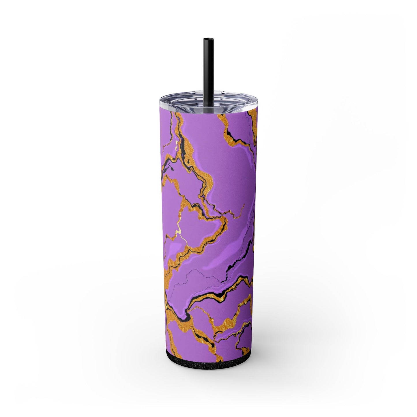 Stylish Marble Lavender Skinny Tumbler, 20oz - Trendy Drinkware for Home, Office, Travel, Gifts, Women, Fashionable Beverages