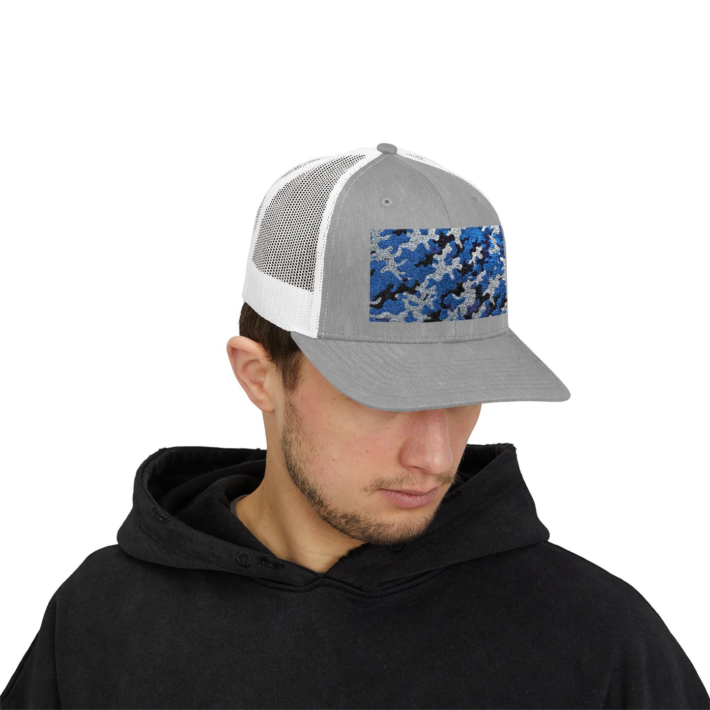 Camouflage Sequin Snapback Cap | Trendy Hats for Outdoor Lovers, Fashion Accessory, Gift for Him/Her, Summer Style - Blue Camo