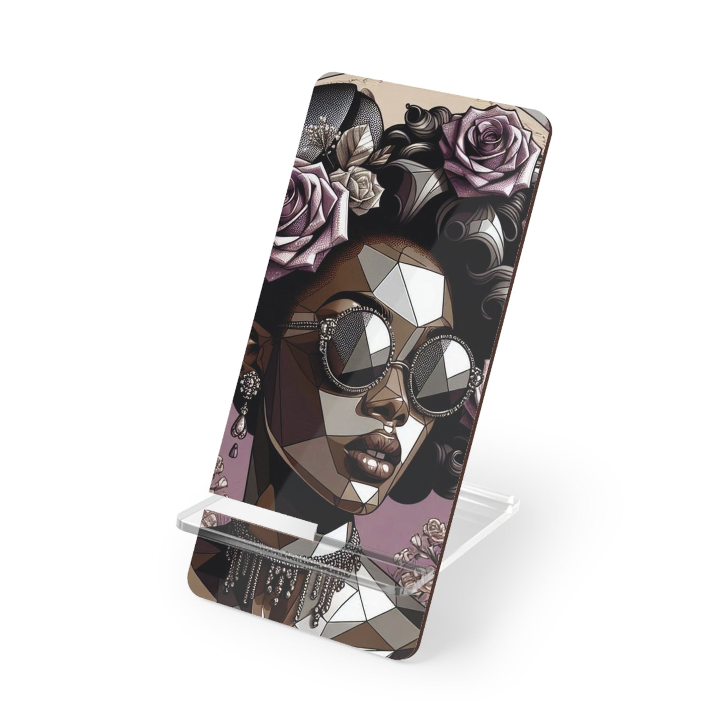 Chic Smartphone Stand, Decorative Mobile Display Holder, Unique Phone Accessory, Stylish Desk Decor, Gift for Her - Lilac Baroque Lady