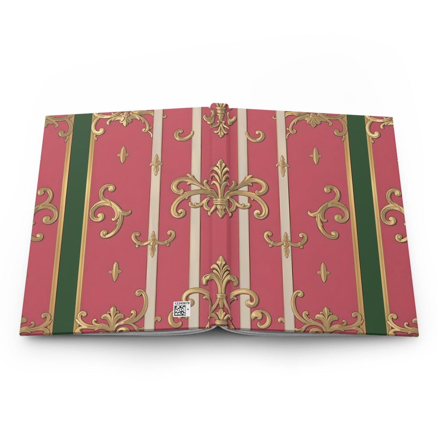 Elegant Pink Striped Baroque Hardcover Journal - Perfect for Notes, Journal Writing, Gifts, Stationery, and Daily Reflections